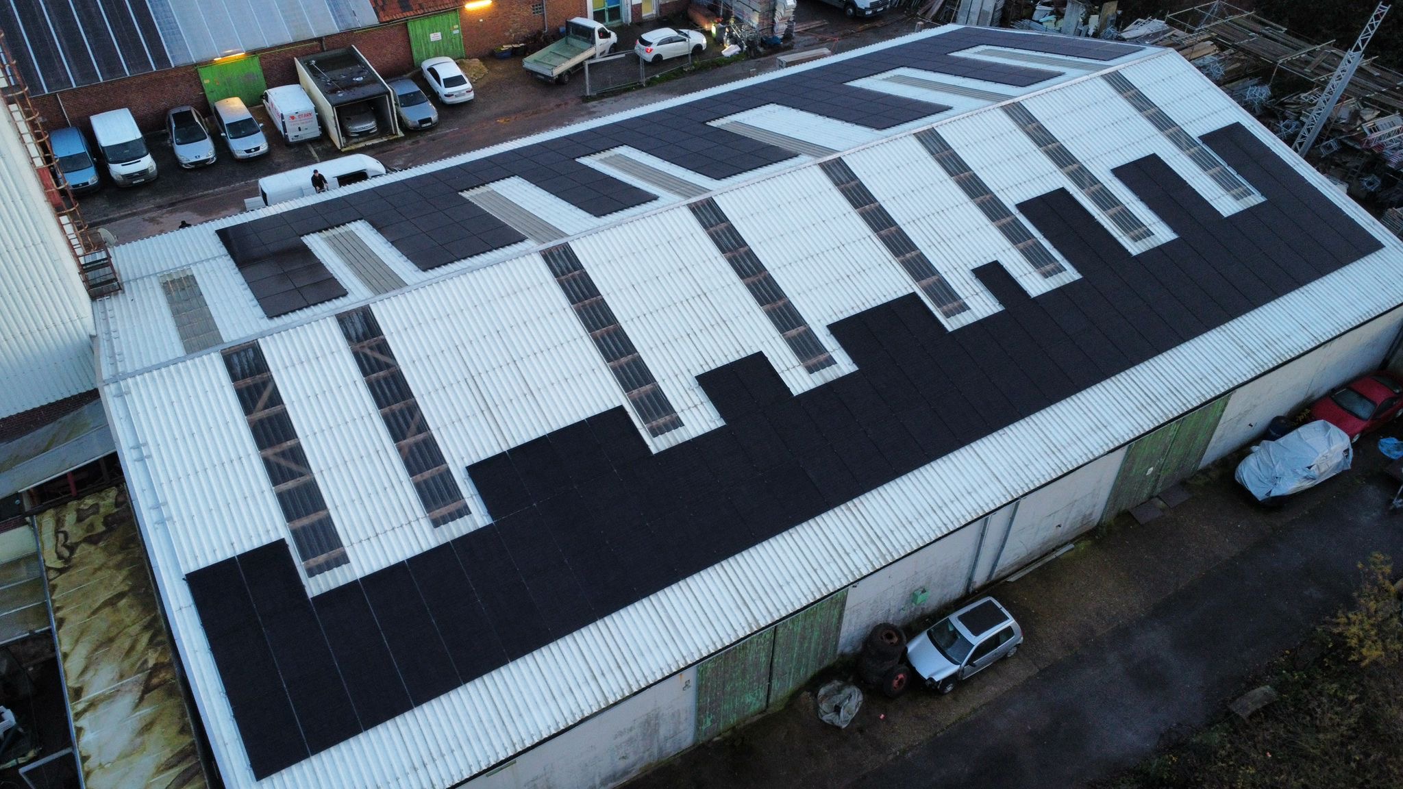 Solar Panels Aerial View